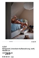 Slakt Bettgestell 90x200 cm weisses Ausziehbett