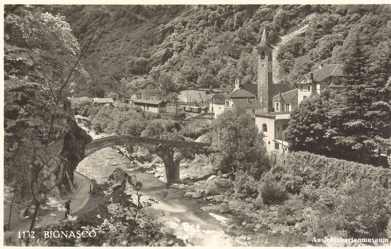 Ansichtskarten: Bignasco + 1951 – Gebraucht aus Emmenbrücke von teestube