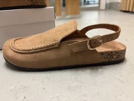 Comfy Brown Mules, Adjustable Strap - Size 40