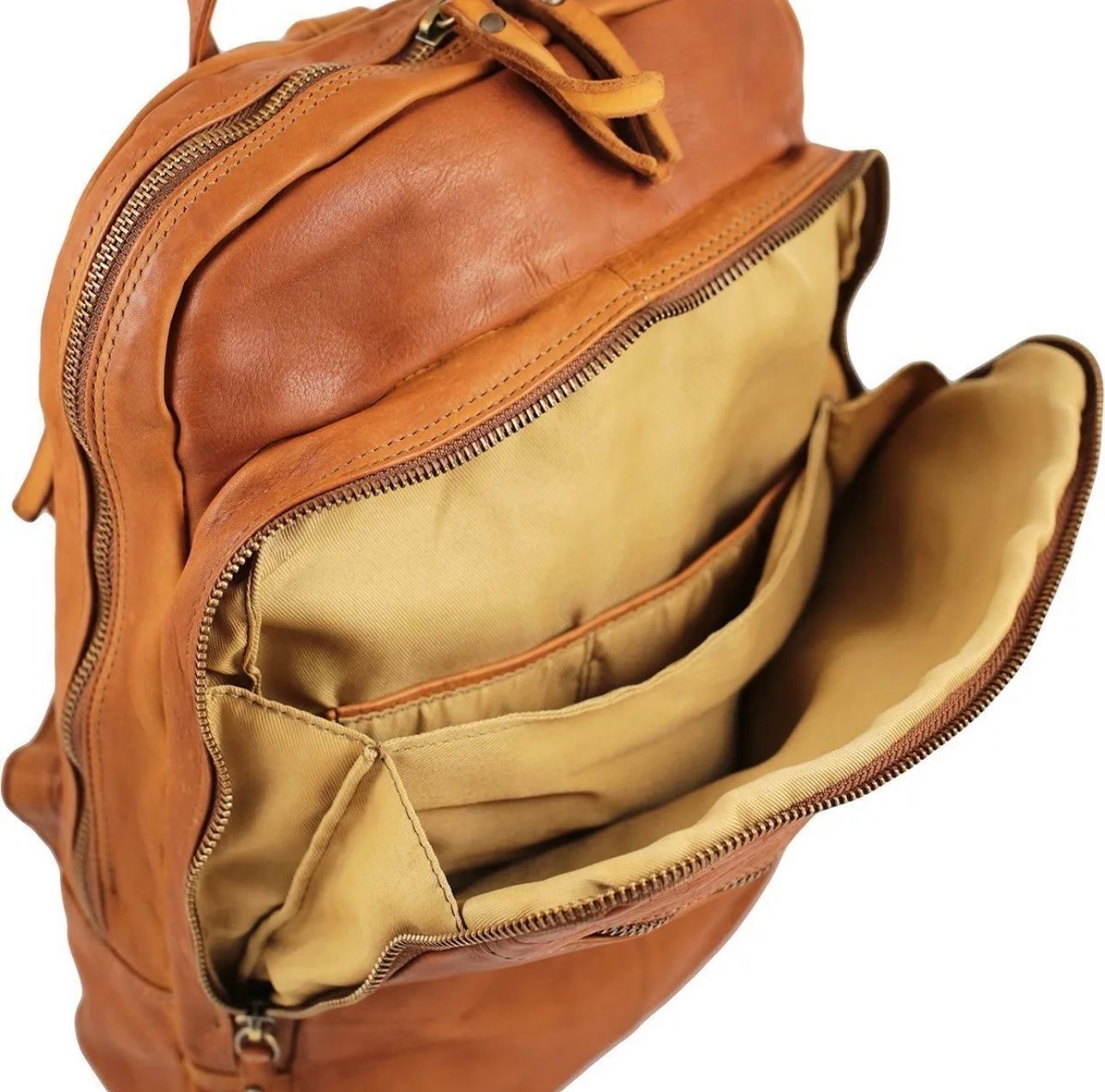Zaini: Lederrucksack groß Milano - Farbe: Honig – Nuovo e nell'imballaggio originale da Wittenbach venduto da WWW.DRILUBAGS.CH 1