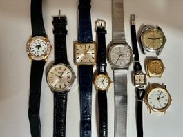 Lot v. 10 Uhren, 8 mechanische, darunter 2 Tissot, ungeprüft