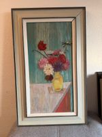 Ölgemälde Blumen gelbe Vase gerahmte Kunst 🖼️