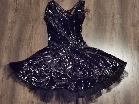 Phaze Lack Kleid Criss-Cross *neu* Grösse 8 fetisch