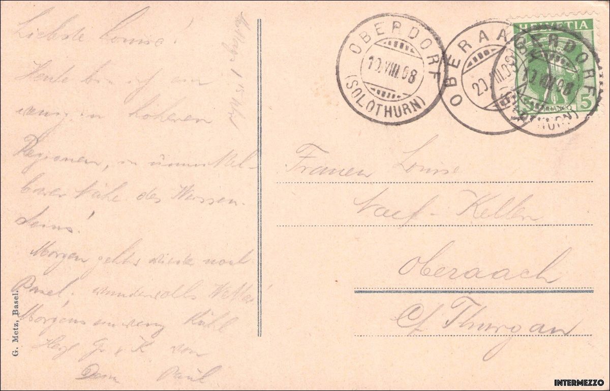 Cartoline postali: Bahn // 1908 Oberdorf SO Weissenstein-Bahn Dampf – Usato da Basel venduto da intermezzo12 1
