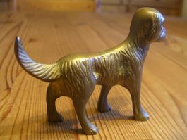 Vintage Messing Hund 10cm | Detaillierte Mid-Century Figur