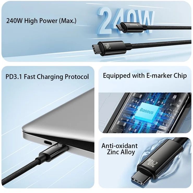 Baseus Cavi: Baseus Tungsten Gold Fast Charging Data Cable USB C – Nuovo e nell'imballaggio originale da Thun venduto da tulu_1995 4