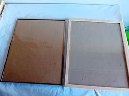 2x Bilderrahmen Holz und Goldbraun metallic  40x50cm