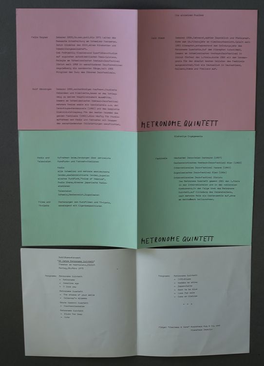 Single, CH Jazz, Metronome Quintett at the EXPO 70, Signiert Kaufen