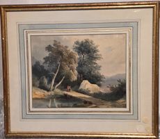 jolie aquarelle originale 19 è.siècle non signée