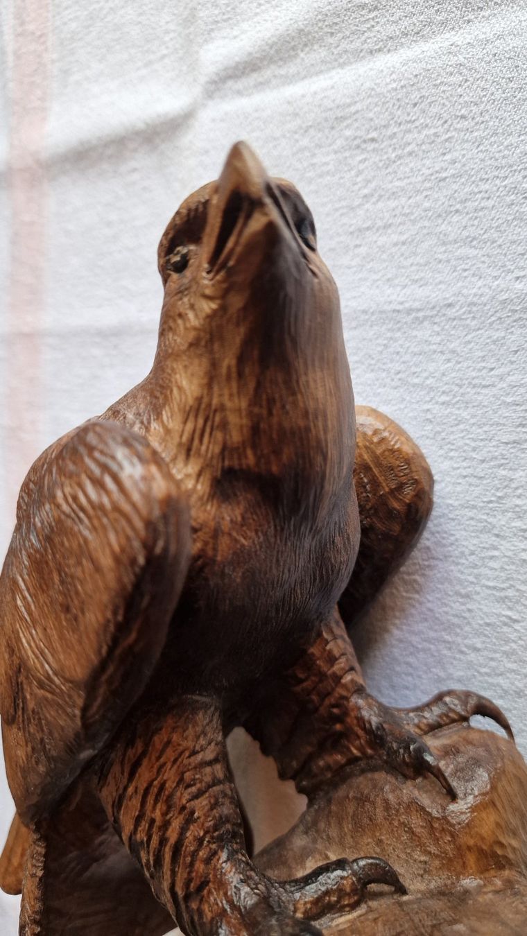 Figuren: geschnitzter Adler   -   feine Brienzerschnitzerei – Gebraucht aus Röthenbach i. E. von Heureka5 7
