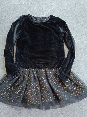 Vestito con paillettes 122/128 / Kleid mit Pailletten 
