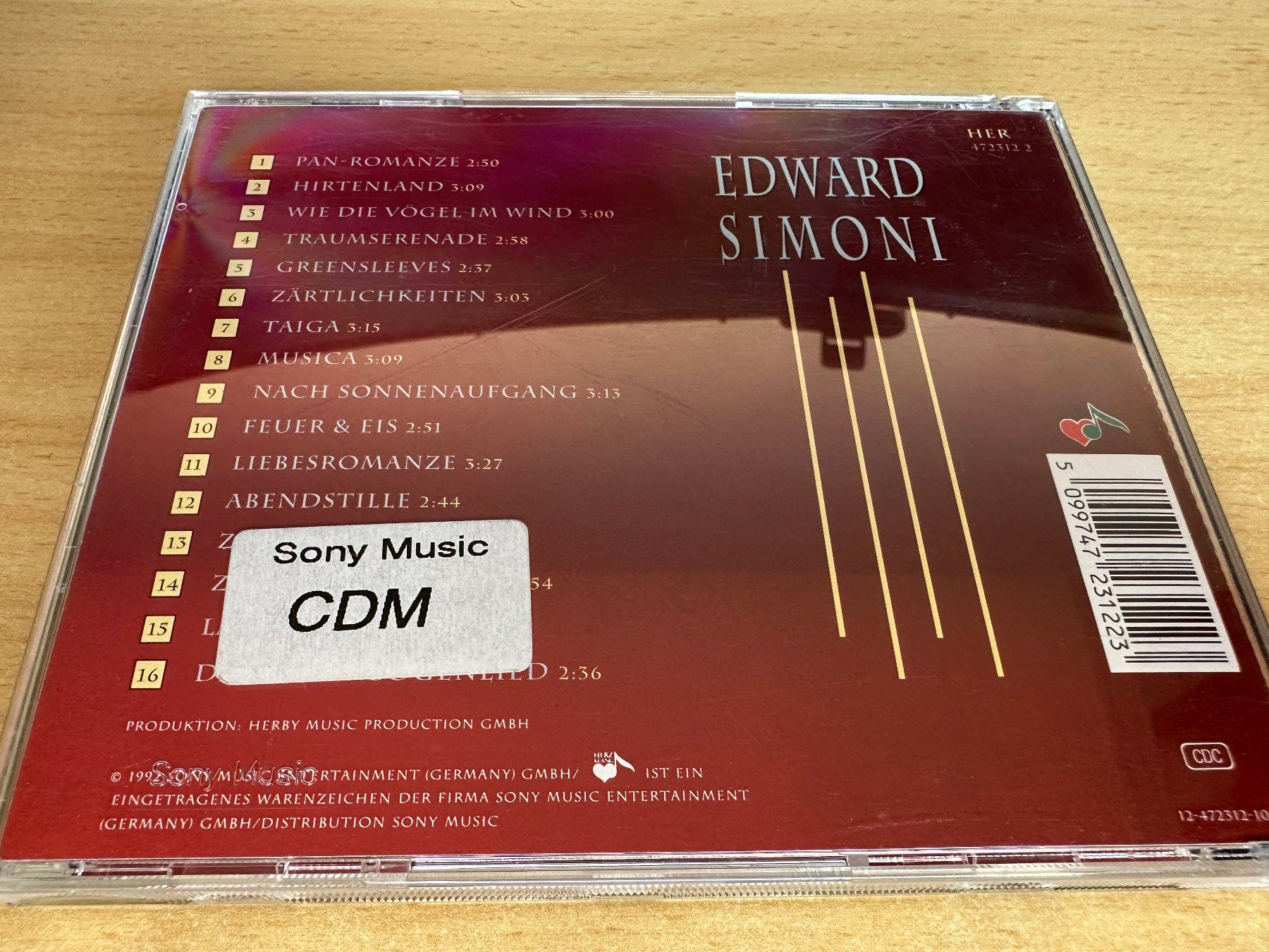 CD: Edward Simoni – Pan-Romanze – Usato da Rikon im Tösstal venduto da Alpenmutz 1