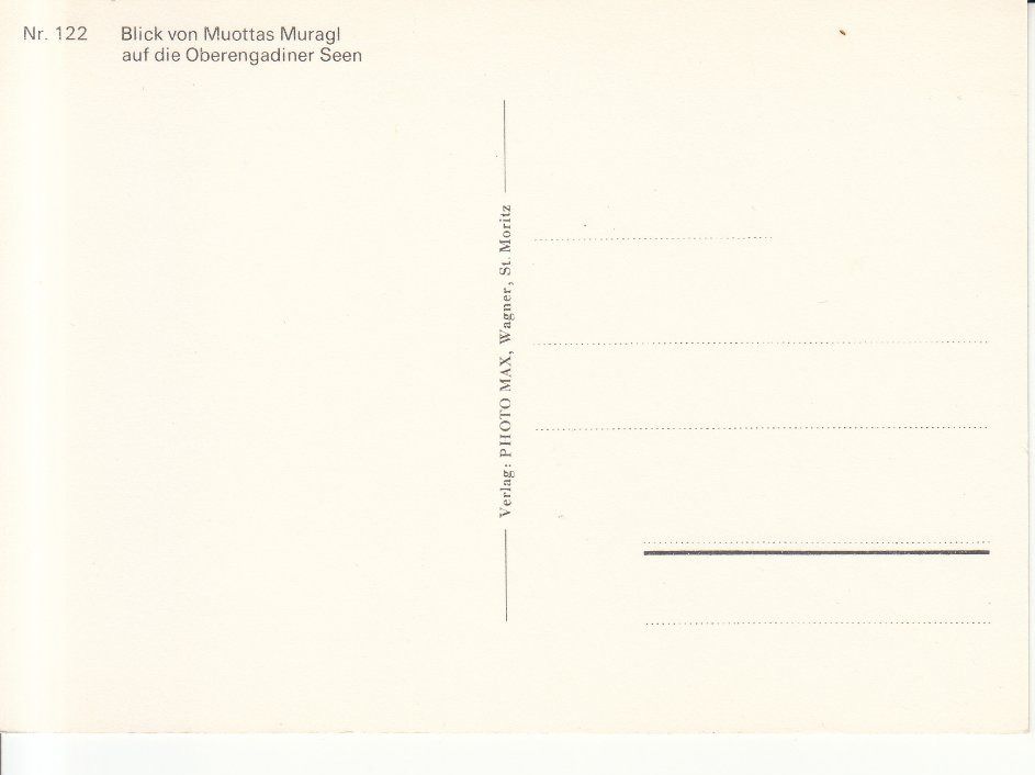 Cartoline postali: Oberengadiner Seen ca. 1970 – Usato da Bürglen TG venduto da StampGraf 1