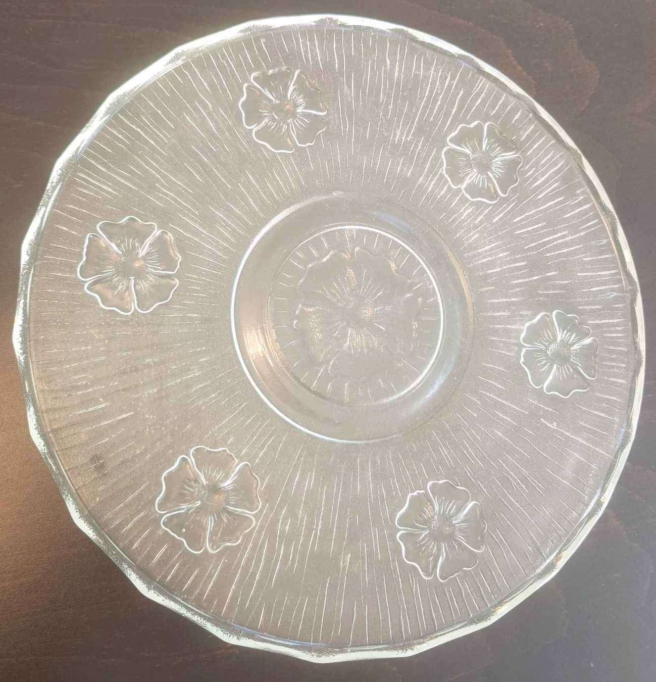 Piatti: Glas Teller mit Blumenmuster, Vintage, Durchmesser 30cm – Usato da St. Gallen venduto da Arti24 3