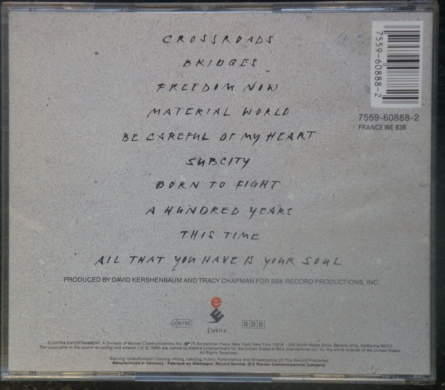 CDs: Tracy Chapman - Crossroads - CD – Gebraucht aus Schaffhausen von spinelli02 1