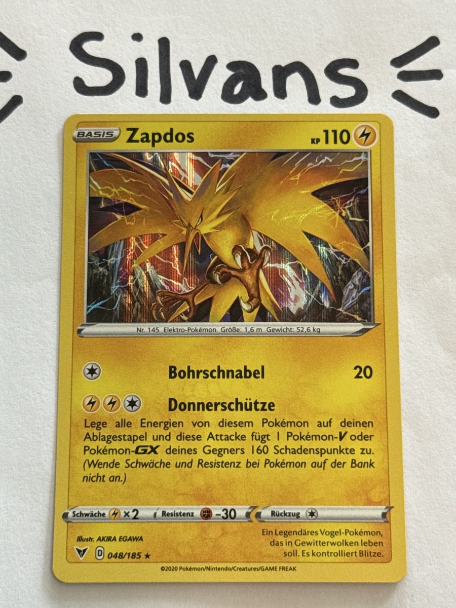 Pokémon Carte collezionabili: Zapdos Holo 048/185 Farbenschock Deutsch – Nuovo (secondo la descrizione) da Wil SG venduto da Silvans