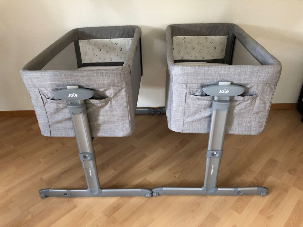 Juebueix 3-in-1 Baby Beistellbett - Höhenverstellbar Mit Moskitonetz & Schaukelfunktion