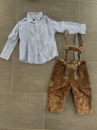 Kinder Lederhose Hemd Gr 110