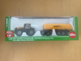 Vintage OVP Siku Farmer 1:87 JCB mit Dolly und Kippmulde