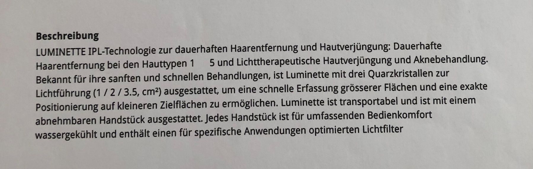 Attrezzature mediche: Professioneller Haarentfernung IPL Luminette – Usato da zürich venduto da ritas0102 1