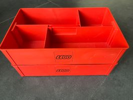 Rote LEGO-Aufbewahrungsbox, 2er-Set, guter Zustand - Rarität