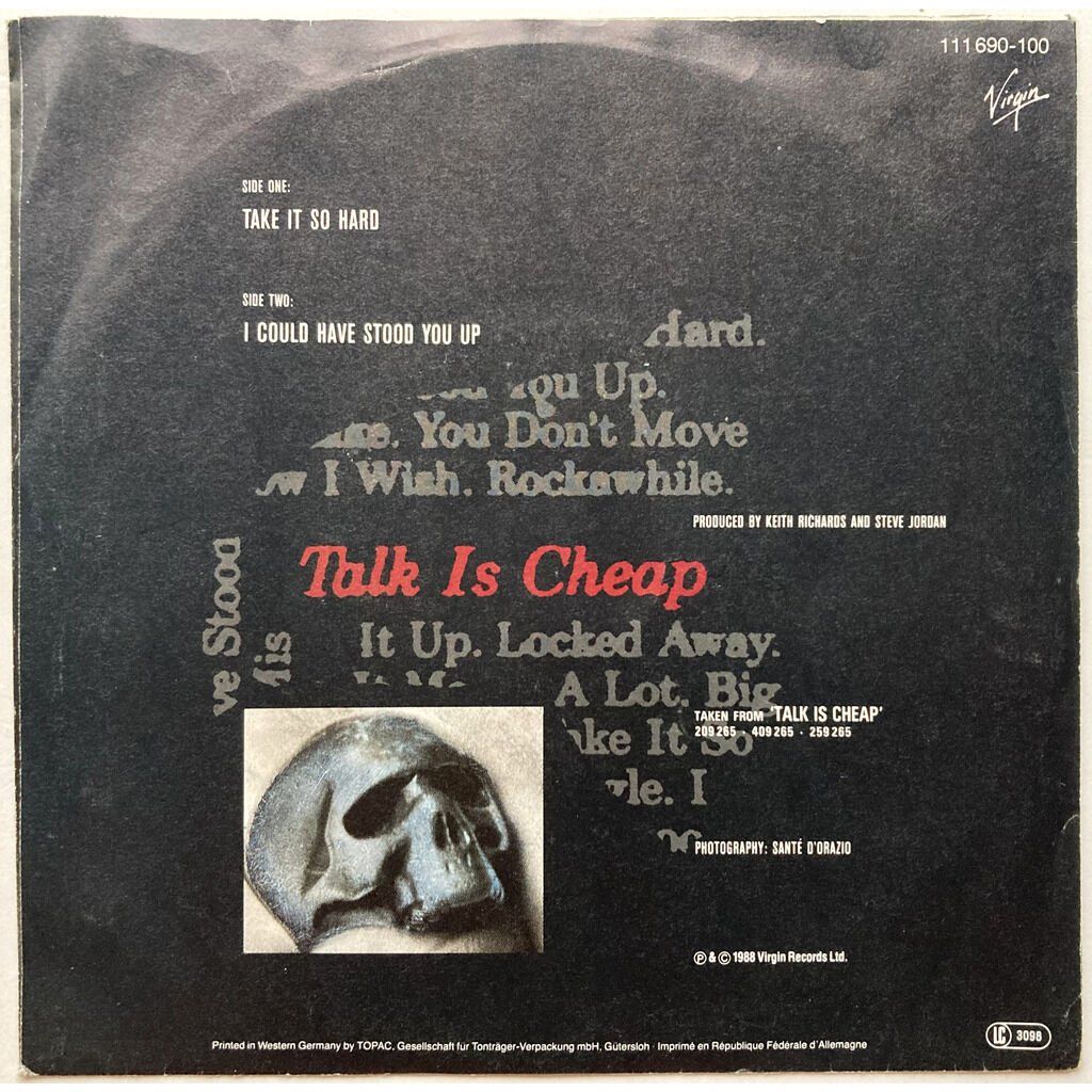 Vinyles: ROLLING STONES / KEITH RICHARDS - TAKE IT SO HARD – D'occasion à Bottens par hotter-than-hell 1