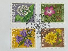 🤸 Pro Juventute Satz FDC 1991 Wald - Blumen Nr.: 319-322 🌺