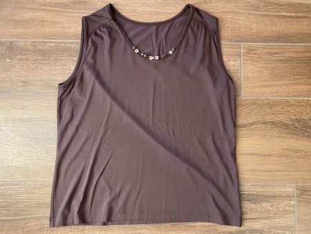 Top mit Perlen braun Gr. 44