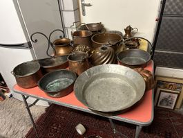 Lot Antike Kupfer Gegenstände Dekoration, ca. 20 Kilogramm.
