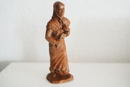 Holzschnitzerei Bäuerin Alpenländisch antik 18 cm