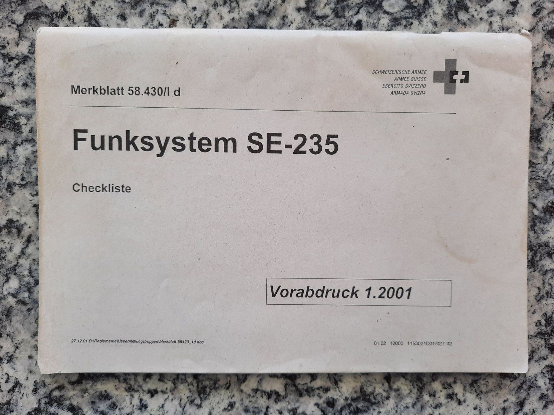 Libri: Funksystem SE-235 - Checkliste – Usato da Ruswil venduto da Sammlergeist