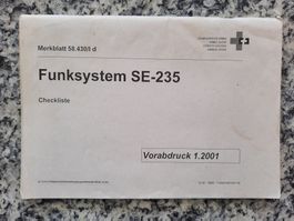 Funksystem SE-235 - Checkliste