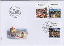 Weihnachten Serie mit TAB (engl) oben auf illustriertem FDC