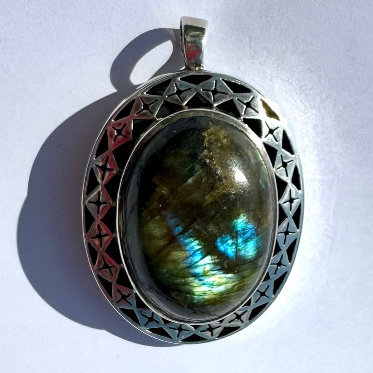 Mystic Topas Anhänger Sterling Silber Halskette Regenbogen Edelstein