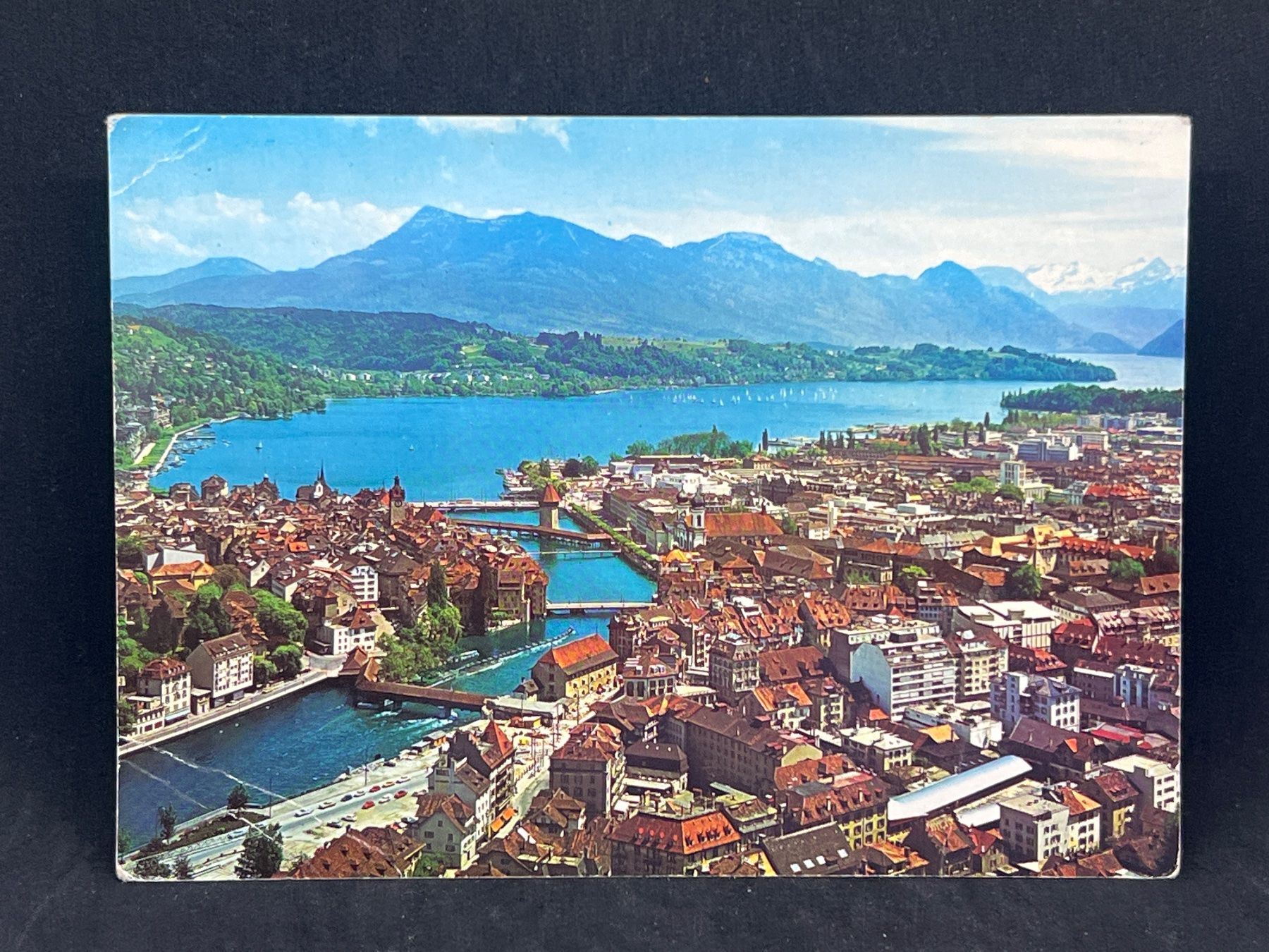 Cartoline postali: Luzern/Lucerne: Gesamtansicht mit Rigi – Usato da Widnau venduto da Brusi9