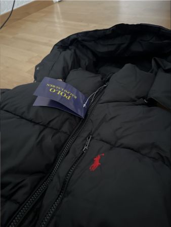 Polo Ralph Lauren Daunenjacke schwarz mit Kapuze neu