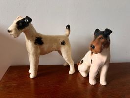 Foxterrier porzellan Figuren 2 Stk