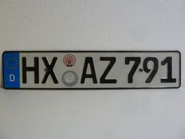 Nummernschild / Kfz-Kennzeichen Deutschland HX AZ 791 mit EU
