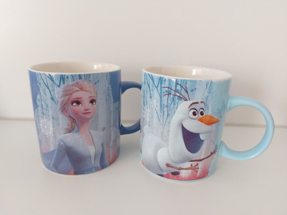 2 Frozen Tassen Elsa Olaf Disney Acheter sur Ricardo