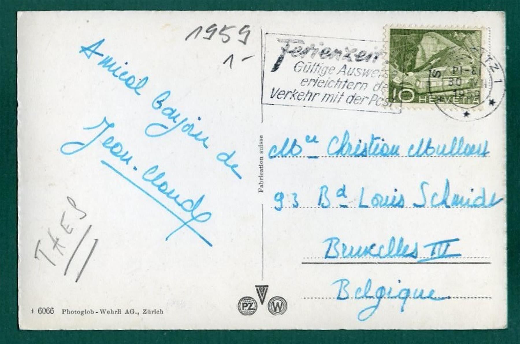 Cartoline postali: St. Moritz, 4 Ansichten, 1959, gelaufen – Usato da Sargans venduto da Hausi1951 1