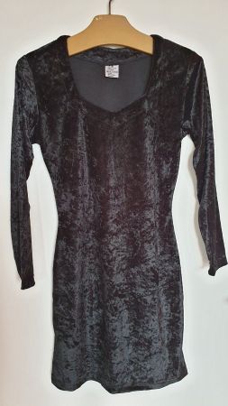 Kleid kurz 36Samtstoff Schwarz, Elastisch/dehnbar, Polyester
