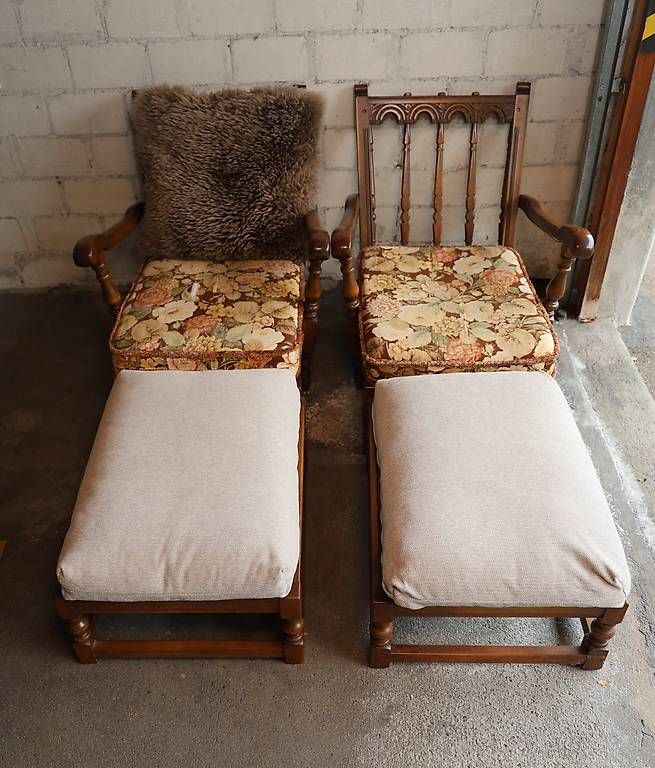 Sedie: Ercol Windsor 2 Lehnstühle & 2 Hocker: Brit. Klassiker 70er – Usato da Adliswil venduto da pab23 4