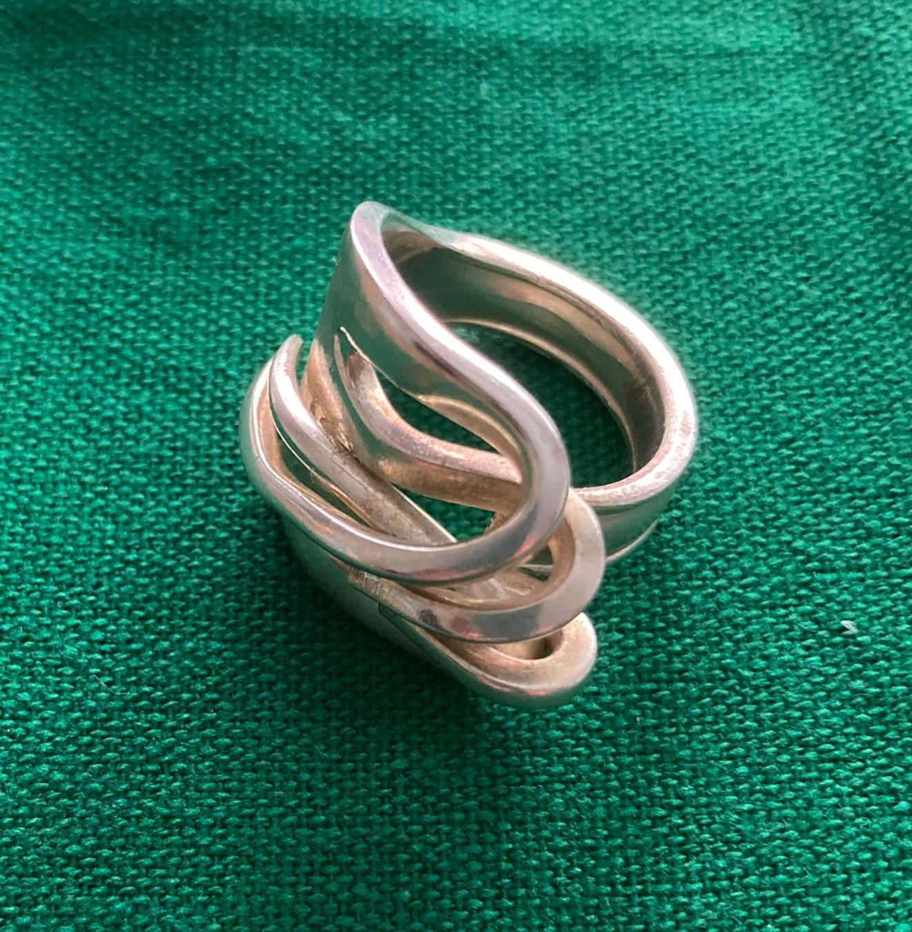 Ringe: Silber Ring aus Gabel gefertigt, Grösse 59 – Gebraucht aus Biel/Bienne von Murmeltier04 4