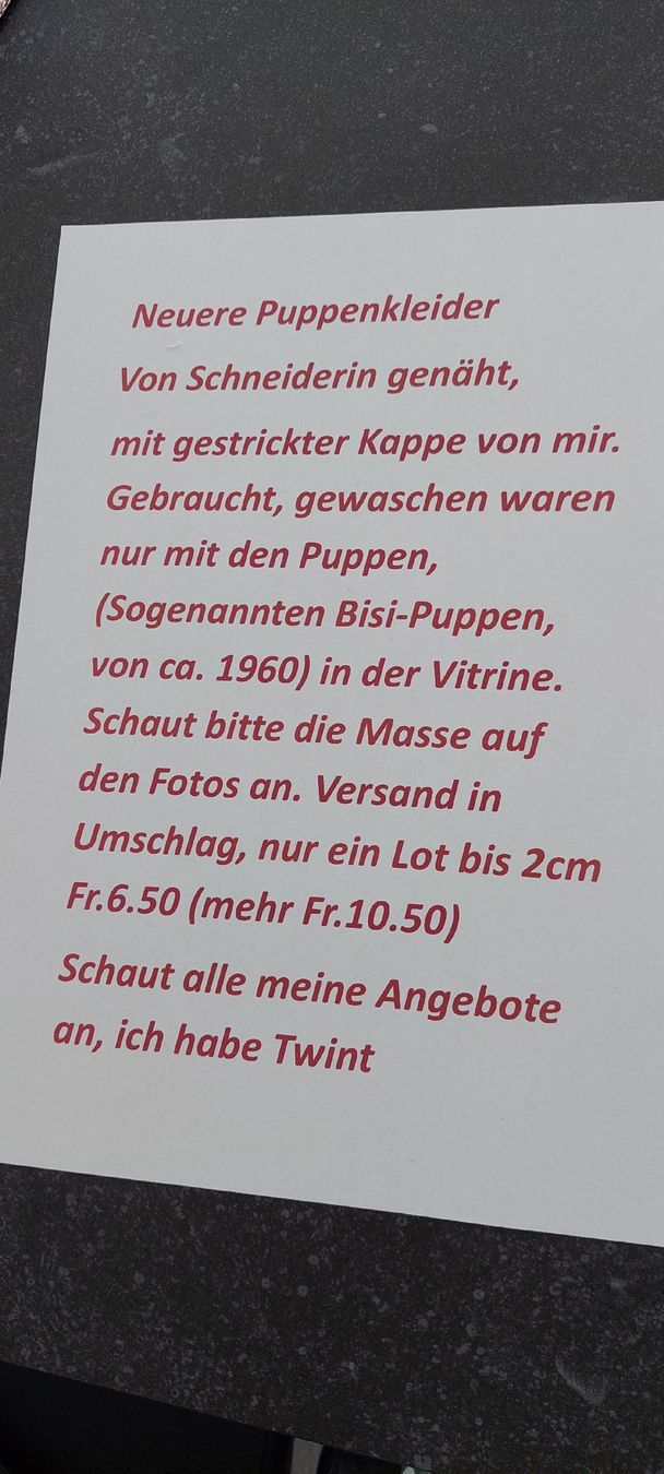 Puppen: Puppenkleid  – Neu (gemäss Beschreibung) aus Muri AG von nindo1 4