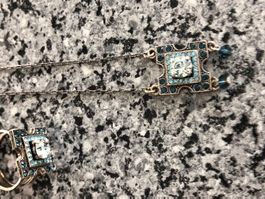 VERSPIELTES SILBER DUO MIT BLAUEN STEINE