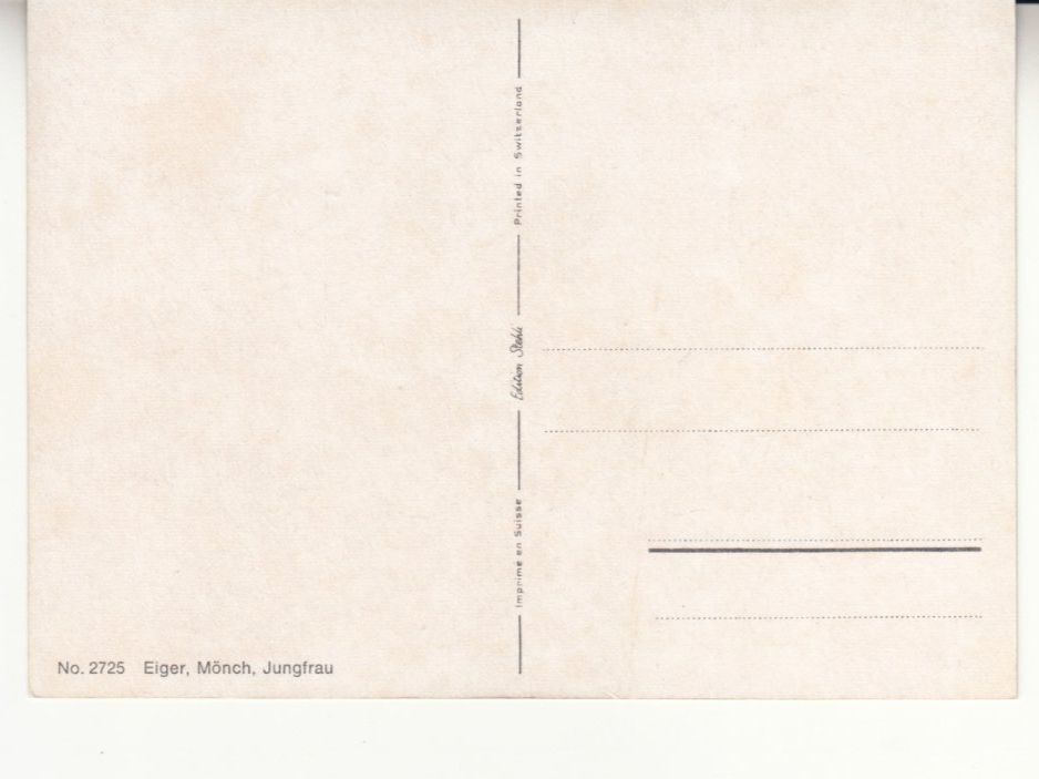 Cartes postales: Eiger Mönch Jungfrau ca. 1970 – D'occasion à Bürglen TG par StampGraf 1