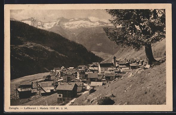 Ansichtskarten: AK Curaglia, Ortsansicht, 1919 – Gebraucht aus Berlin von bartko-reher