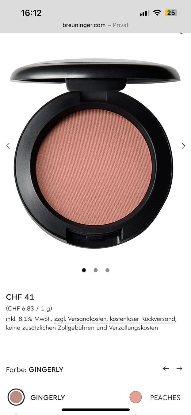 Make-up: MAC Blush Gingerly – Gebraucht aus Zürich von Colorazul 3
