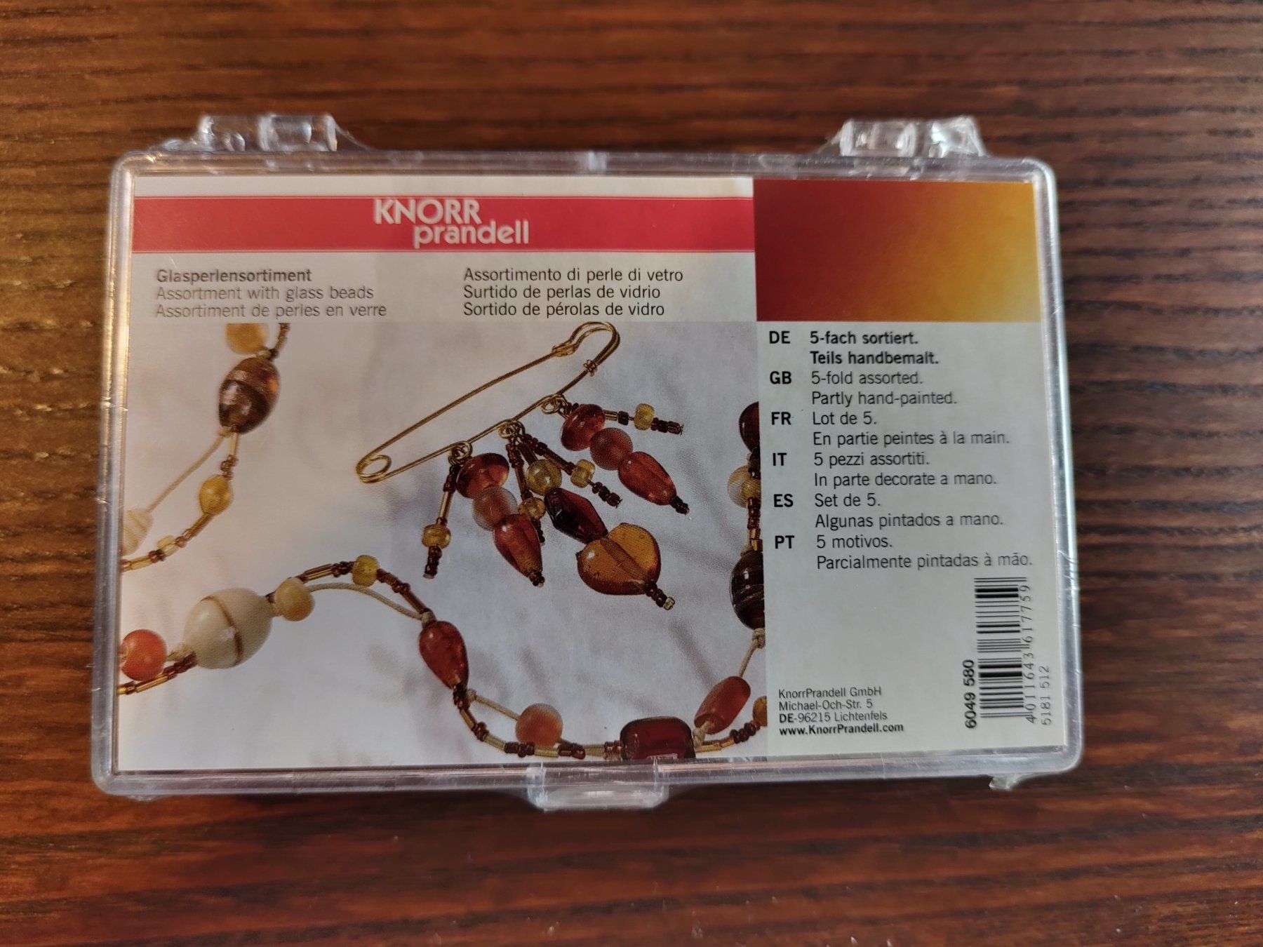 Perle (finte): Sortimentsbox Glasperlen beads 11,5 x 7,5 x 2,5 cm braun – Nuovo e nell'imballaggio originale da Thalwil venduto da ersteigerer