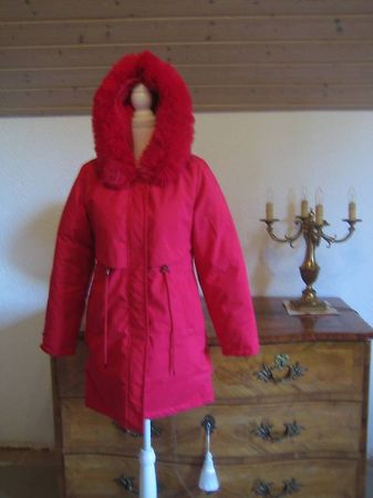 NEUWERTIG! DAMEN PLÜSCH WINTER MANTEL JACKE GR. 36